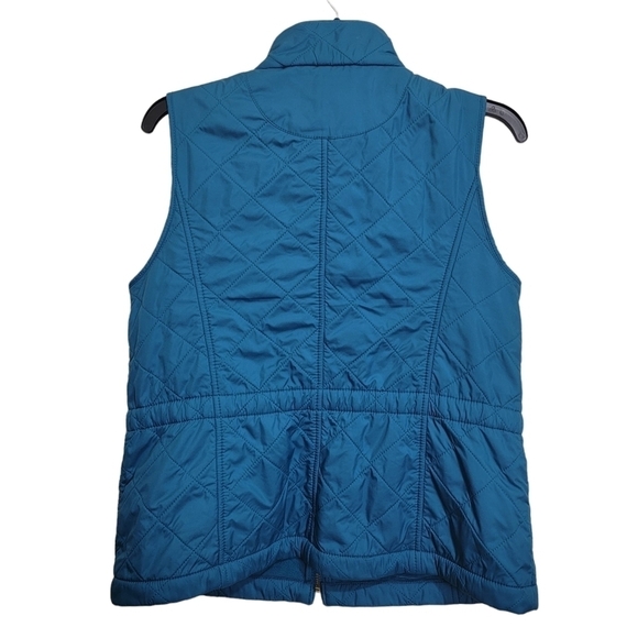Talbots Women's Teal Blue Quilted Fleece Lined Winter Vest Medium Petite MP - Picture 2 of 4